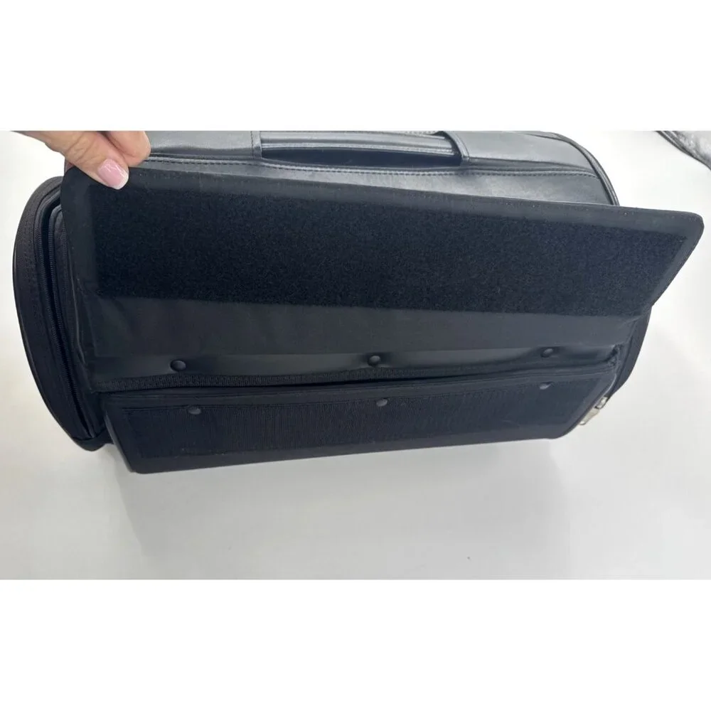 Kuryakyn Black Leather Motorcycle Tour Trunk Roll Bag Hard Case 4142 No Strap